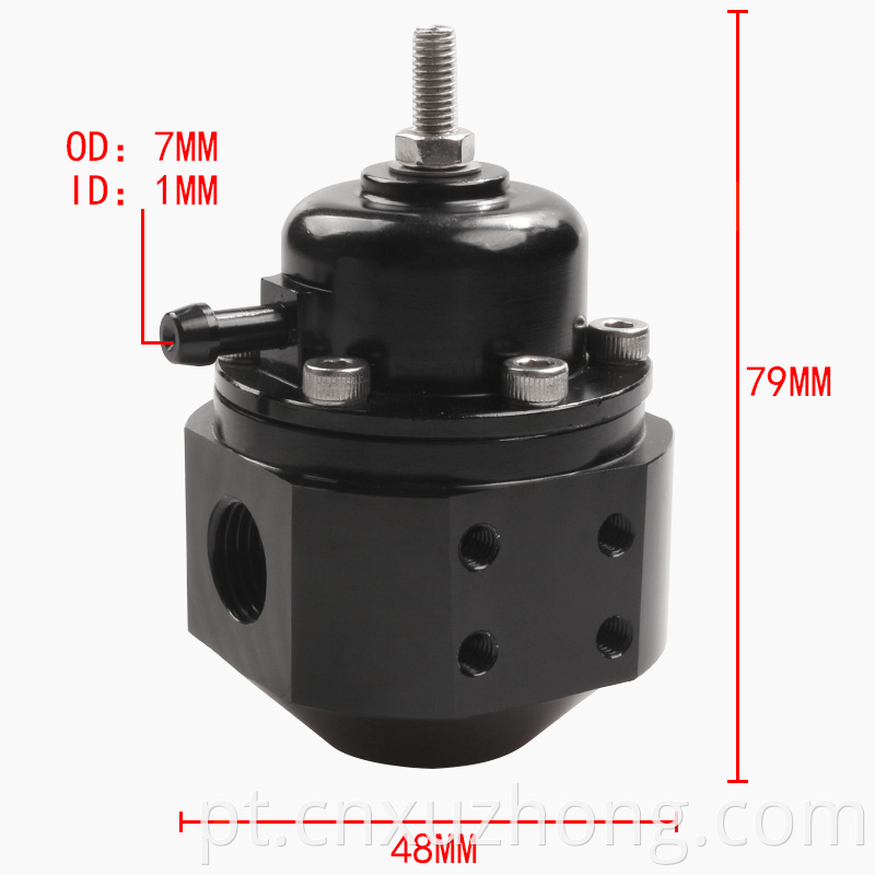 Regulador de pressão de combustível de óleo ajustável de cor preta FPR 25-302BK